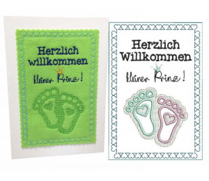Stickdatei ITH - Postkarte Willkommen kleiner Prinz